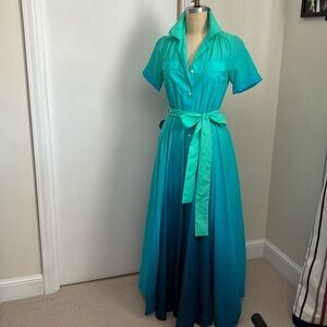 Staud maxi button front dress with pockets